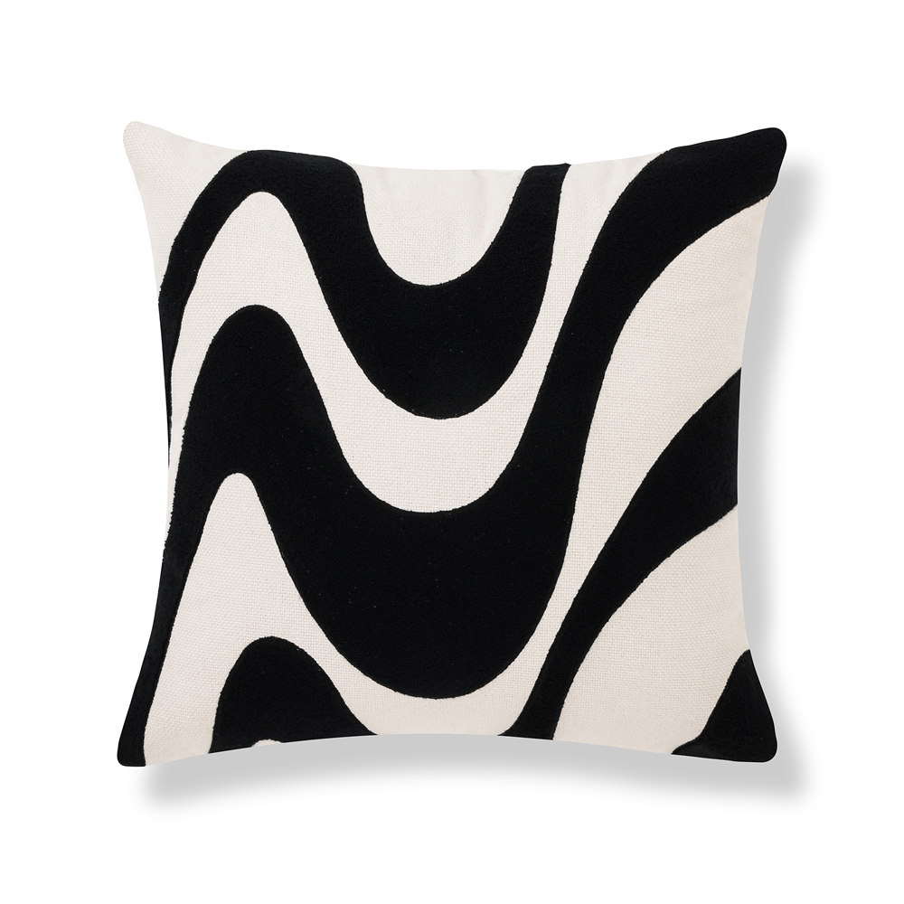 TUFTED WAVY LOGO CUSHION COVER