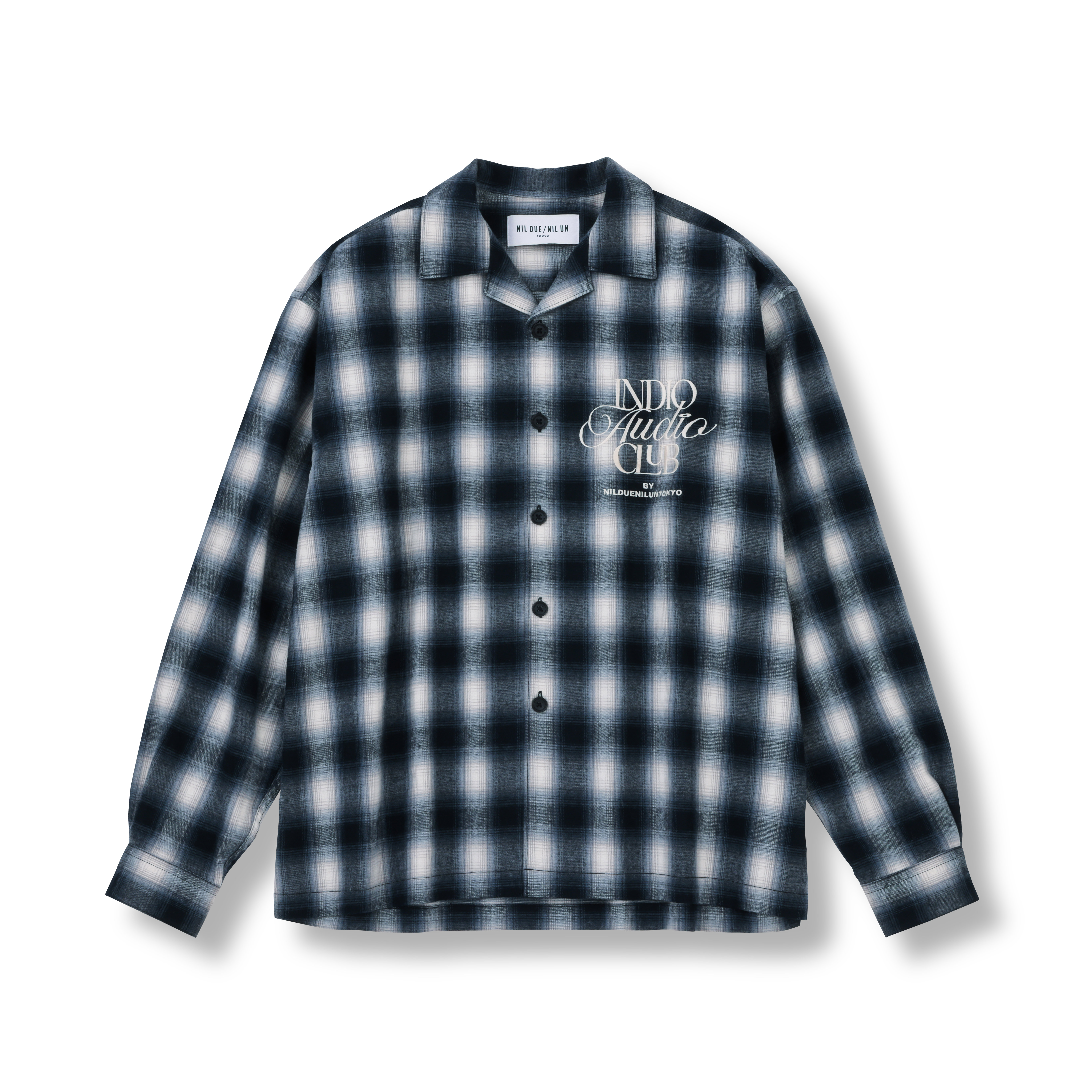 EMBROIDERY CHECK SHIRT / BLACK