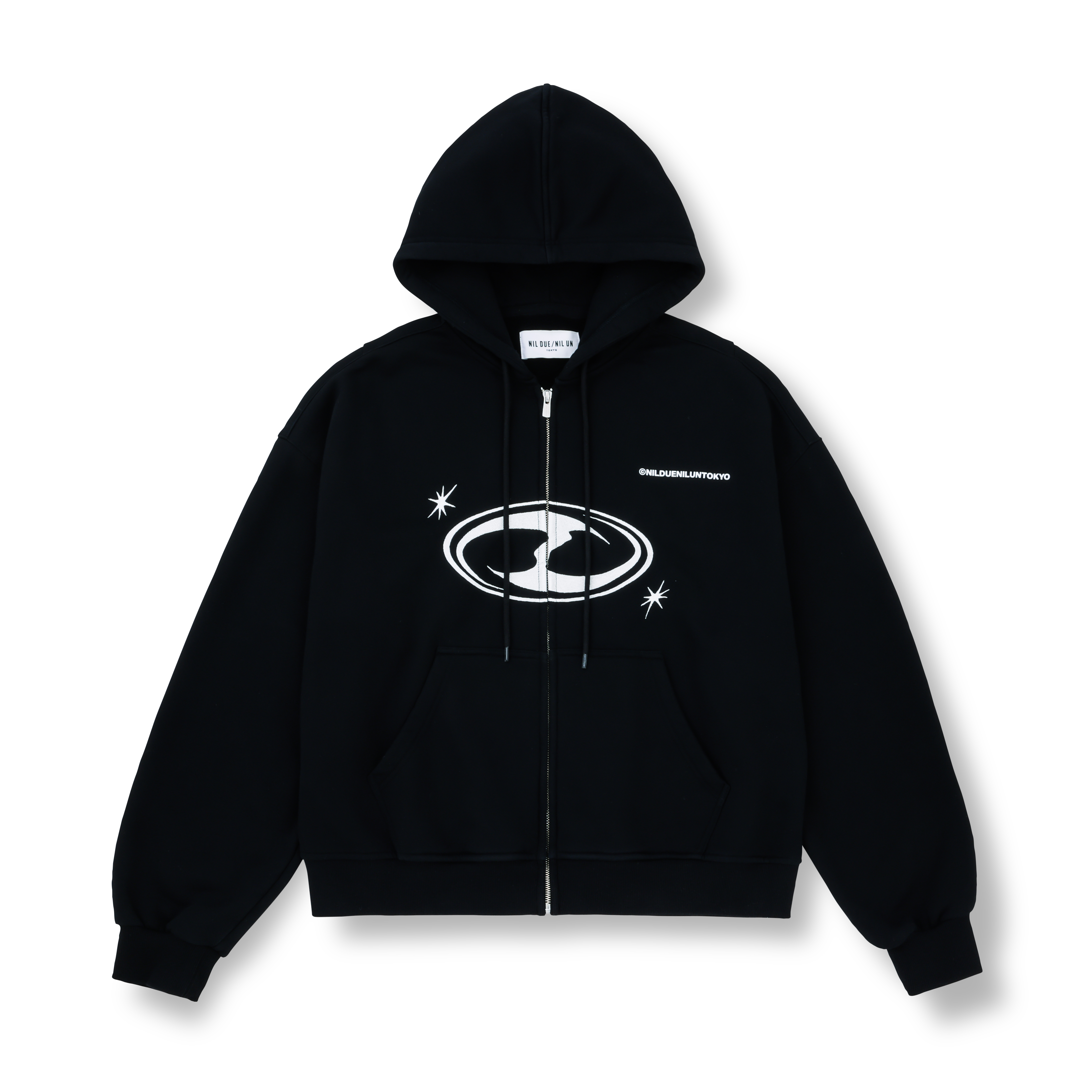 FADE WASH ZIP HOODIE / BLACK