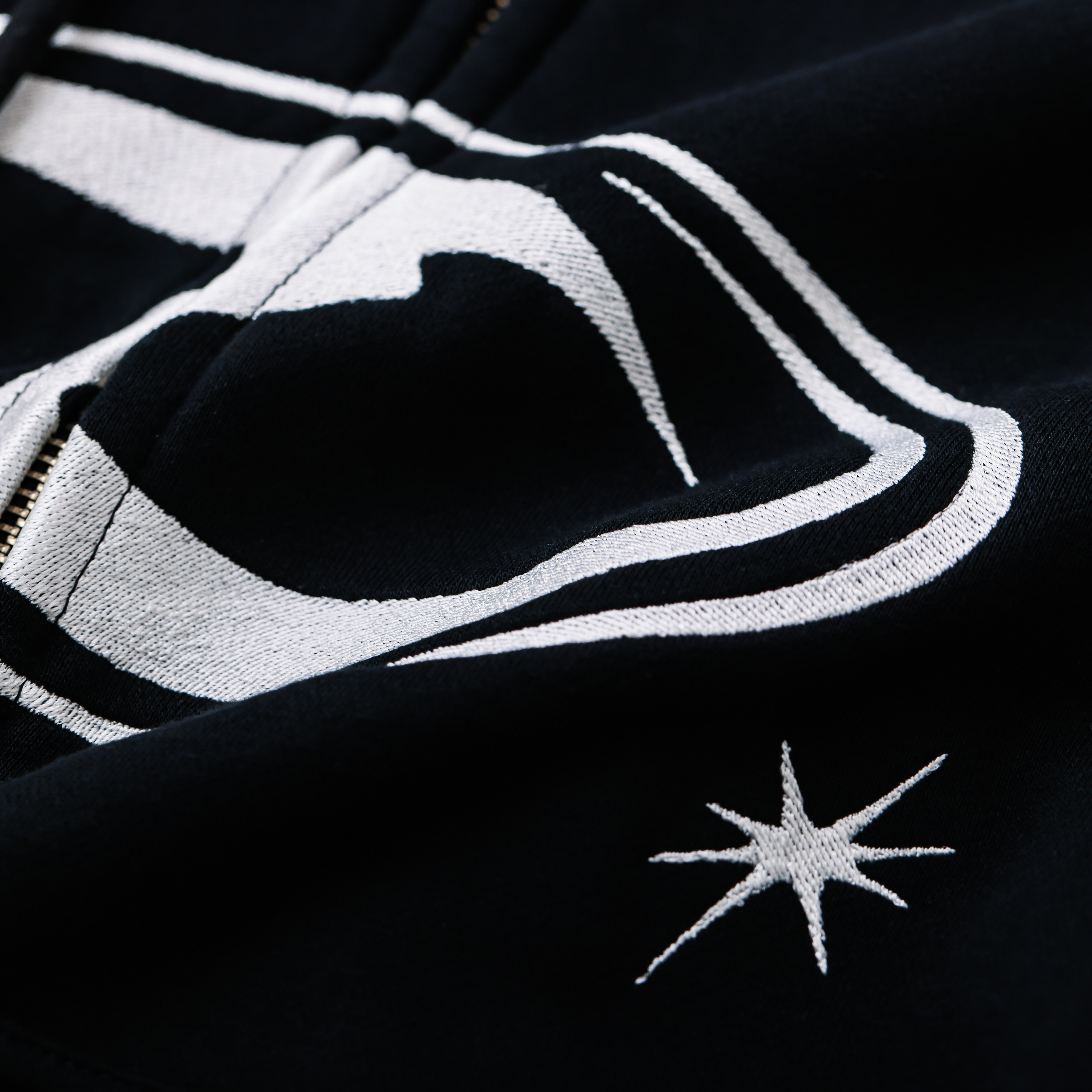 FADE WASH ZIP HOODIE / BLACK