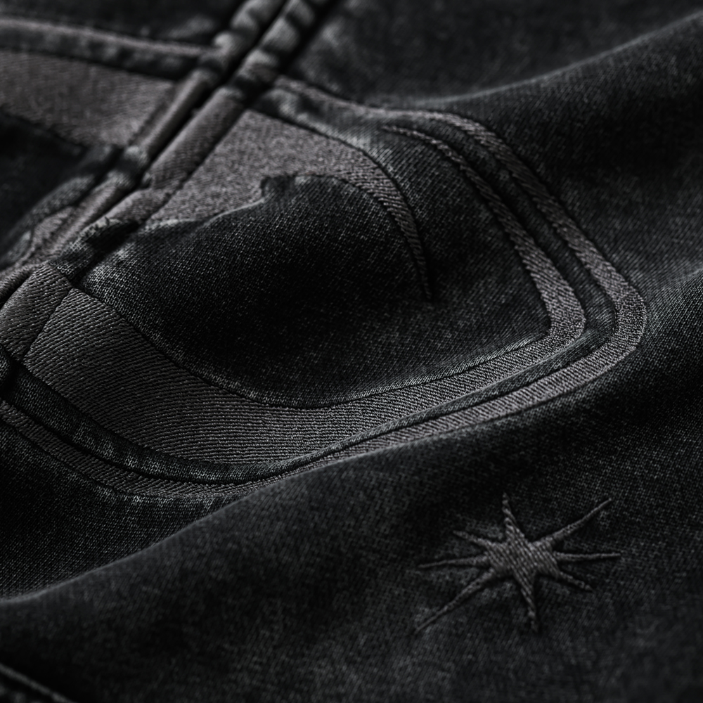 FADE WASH ZIP HOODIE / FADED BLACK