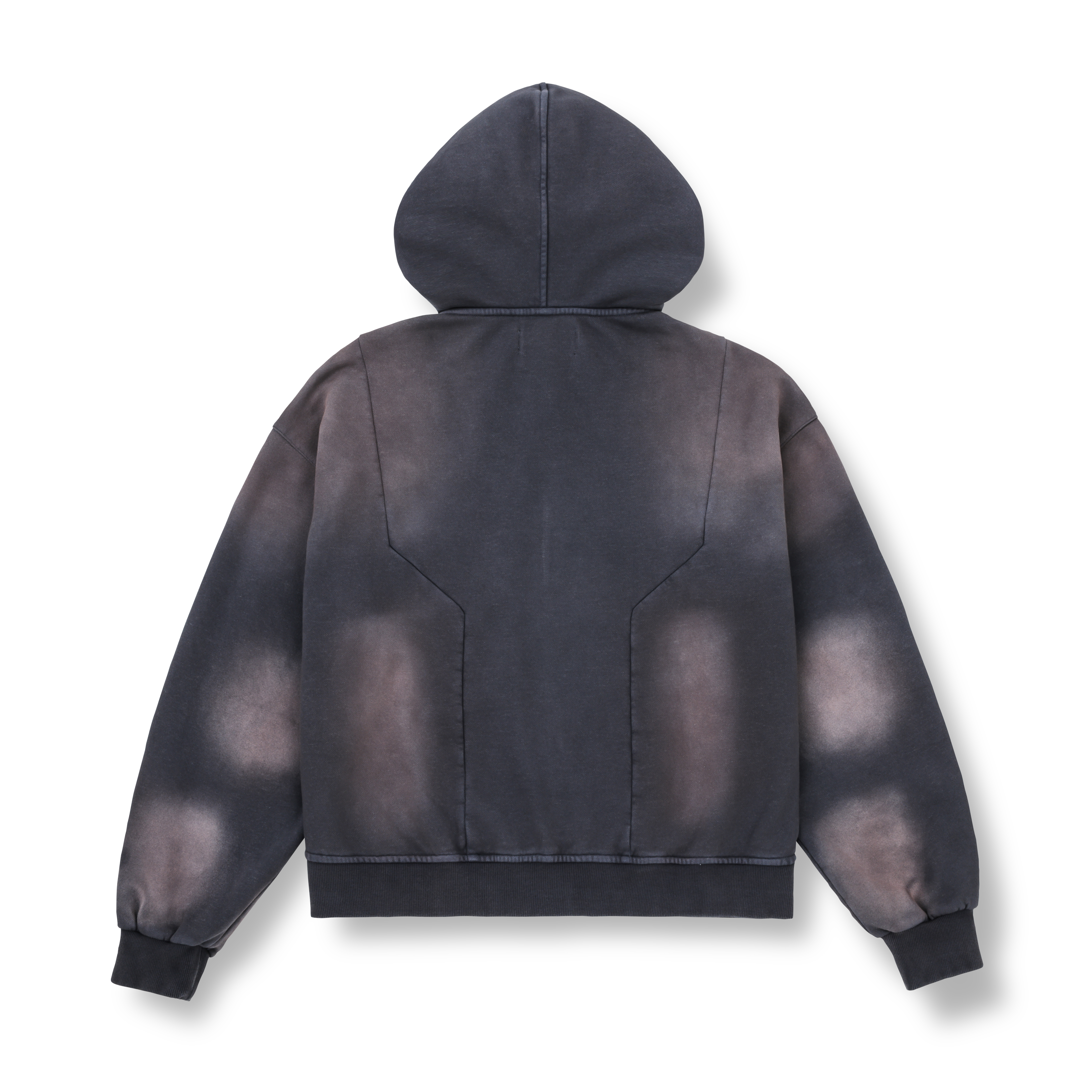 FADE WASH ZIP HOODIE / FADED ASH