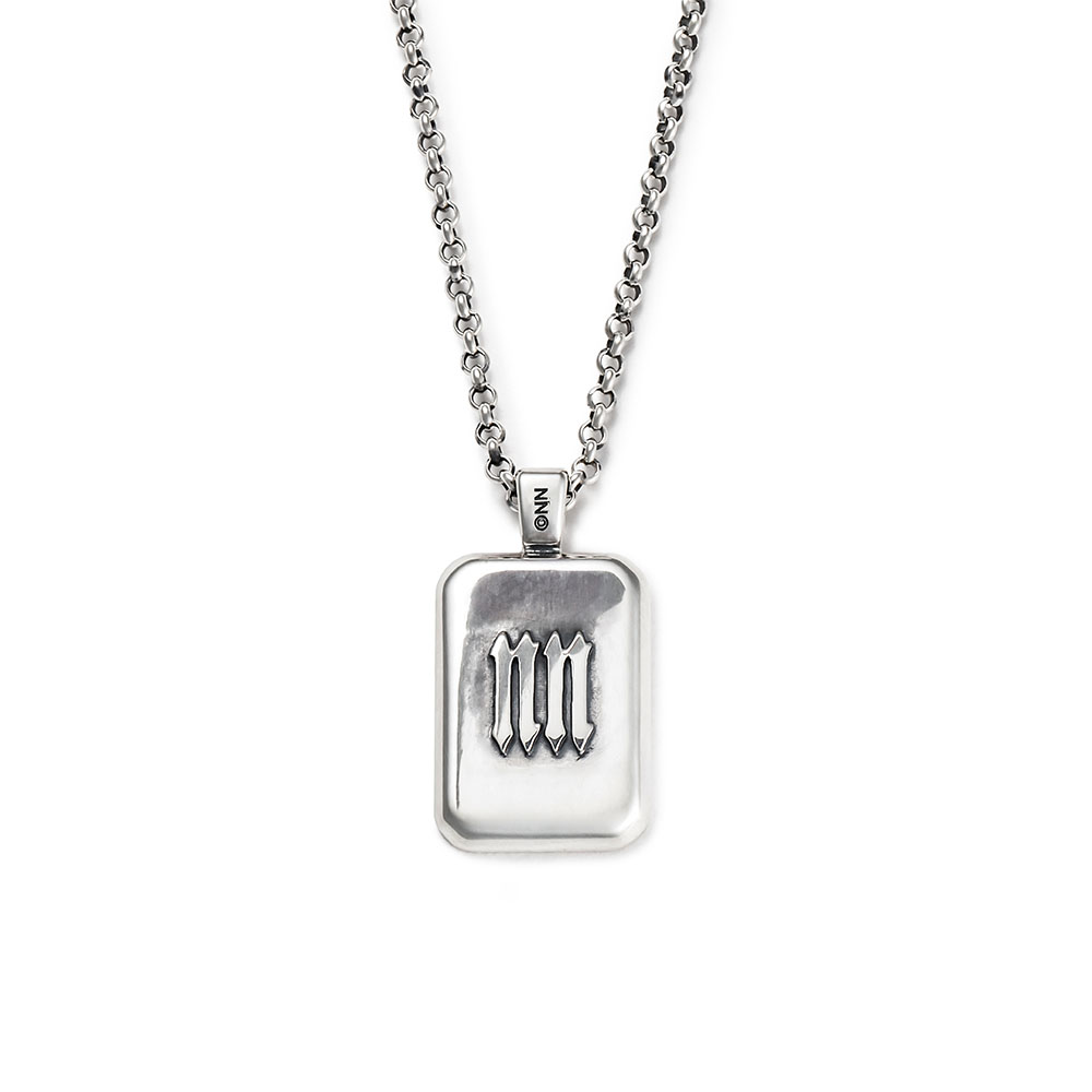 INITIAL SQUARE NECKLACE / SV
