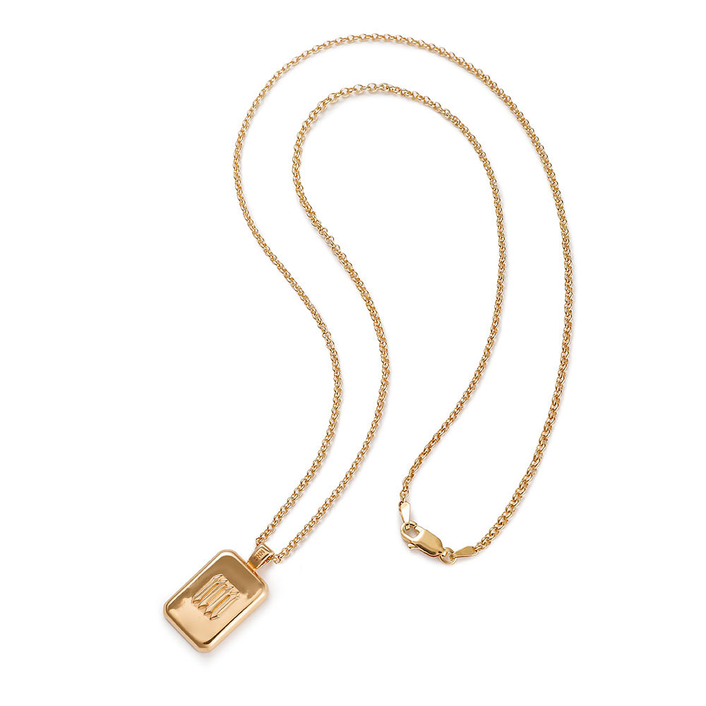 INITIAL SQUARE NECKLACE / GD