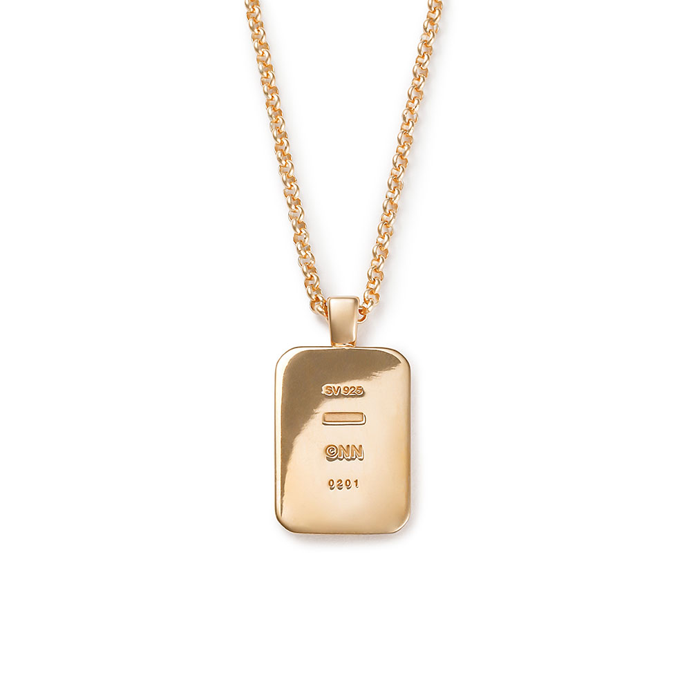 INITIAL SQUARE NECKLACE / GD