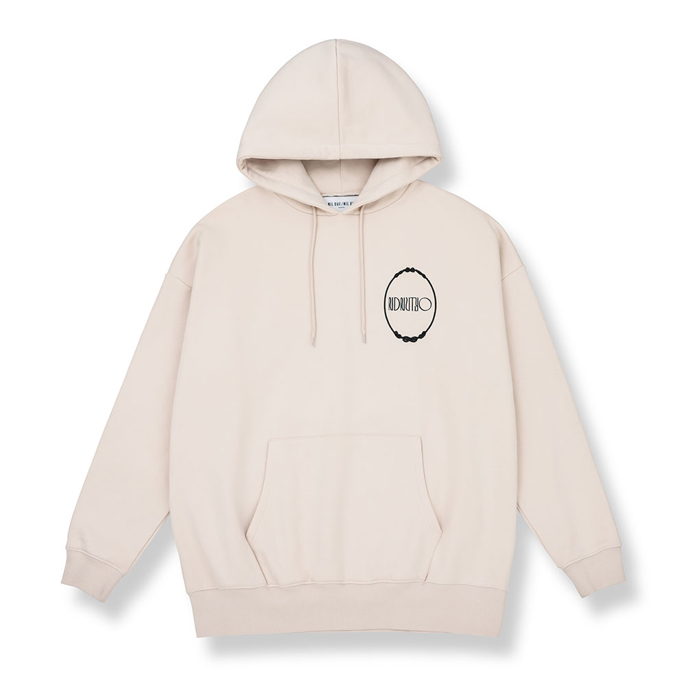 EMBROIDERY MIRROR HOODIE / LIGHT BEIGE