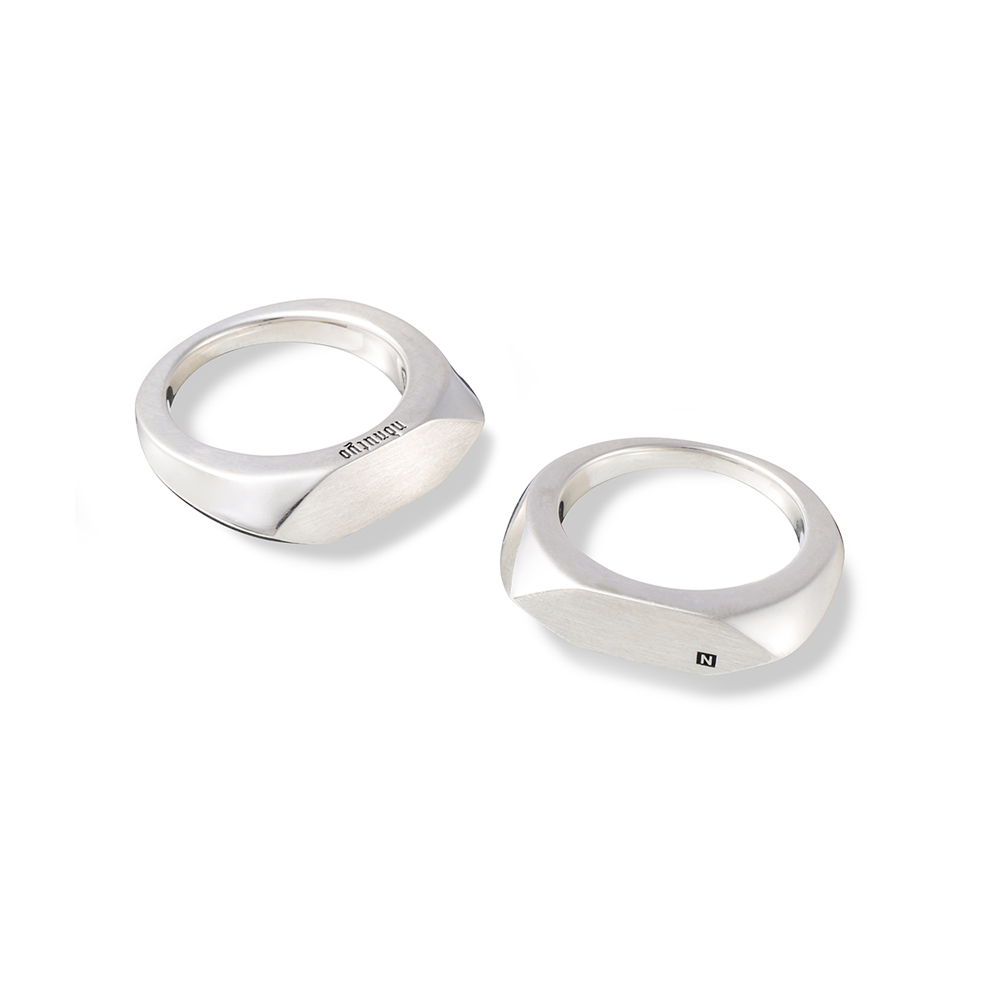 DOUBLE SIGNET RING / SILVER