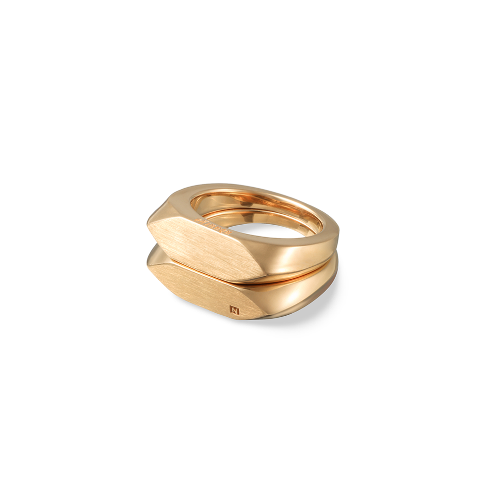 DOUBLE SIGNET RING / GOLD