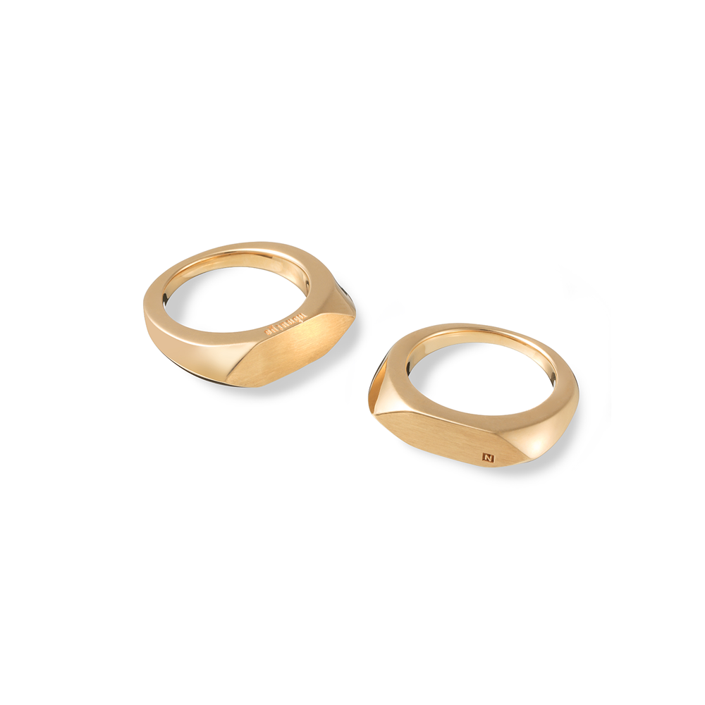 DOUBLE SIGNET RING / GOLD